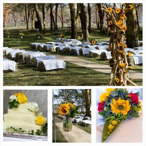 Maua Moments made sunny and bright arrangements for this weekend's wedding, at Sanctuary farm in Naivasha